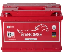 Купить - автомобильный аккумулятор  АКБ 75-А/Ч (Red Horse) Premium (L+) 680A (278х175х190мм.)