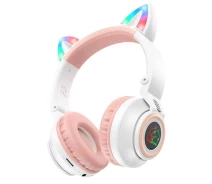 Купить - наушники  Наушники Headphones Bluetooth BOROFONE BO18 Cat ear (White)