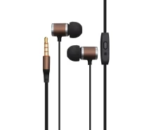 Купить - наушники  Проводные наушники Celebrat 3.5 mm C6 вакуумные с микрофоном 1.2 m Brown