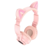 Купить - наушники  Наушники Headphones Bluetooth BOROFONE BO18 Cat ear (Pink)