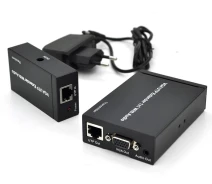 Купить - удлинитель сигналов  Активный удлинитель VGA сигнала до 300m по витой паре Cat5e/6e, 1080P