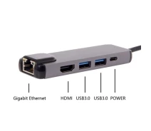 Купить - кардридер  Хаб USB-хаб XoKo AC-500 Type-C к RJ45+HDMI+2xUSB 3.0 XK-AC500-SL XPRO черный (43574-_271)