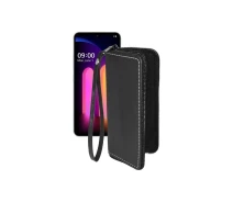 Купить - чехол для смартфона  Чехол-кошелек из экокожи для телефона LG V60 ThinQ Черный глянец