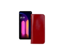 Купить - чехол для смартфона  Портмоне из кожи для телефона LG V60 ThinQ Красный