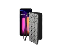 Купить - чехол для смартфона  Чехол-кошелек из экокожи для телефона LG V60 ThinQ Серый ромб