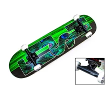 Купить - скейтборд  Скейт профессиональный деревянный для трюков Fish Skateboard GREEN PEAFOWL из канадского клена до 90 кг Польша (194679873)