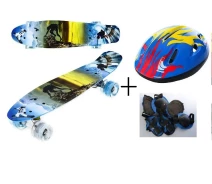 Купить - скейтборд  Скейт Best Penny Board LED 22 Волна Шлем + защита (990-4357)