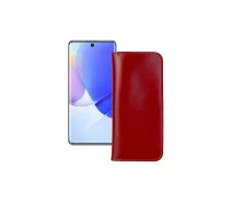 Купить - чехол для смартфона  Портмоне из кожи для телефона Huawei Nova 9 Красный