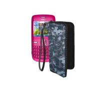 Купить - чехол для смартфона  Чехол-кошелек из экокожи для телефона Nokia C3 Хаки-синий