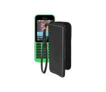 Купить - чехол для смартфона  Чехол-кошелек из экокожи для телефона Nokia 215 Черный глянец