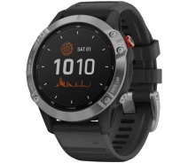 Купить - смарт-часы  Смарт-часы Garmin Fenix 6 Solar Silver with black band (010-02410-00) ()