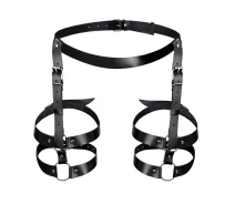 Купить - портупею  Кожаные гартеры Art of Sex - Melani Leather garters, Черные L-2XL (SO8301)