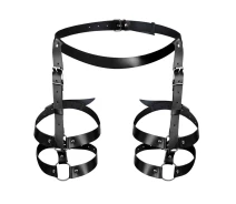 Купить - портупею  Кожаные гартеры Art of Sex - Melani Leather garters, Черные XS-M (SO8300)