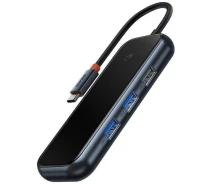 Купить - кардридер  ХабBaseus AcmeJoy 5-Port Type-C HUB to USB3.0 x 2+USB2.0 x 1+Type-C PD&Data  x 1+RJ45 x 1 WKJZ010113 Dark Grey
