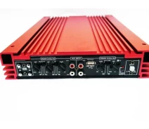 Купить - атоусилитель  Усилитель звука автомобильный 4 канальный CMAudio 4000W Amplifier-4ch для сабвуфера и колонок, прозрачный корпус Красный