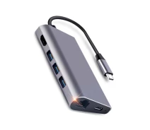 Купить - кардридер  Usb Hub Type C на HDMI 3 x USB 3.0 Ethernet LAN RJ 45 USB USB C Charging переходник адаптер Foxconn (A10082) (510005)