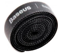 Купить - органайзер для провода и кабеля  Лента липучка для кабеля Baseus Colourful Circle Velcro strap 1m ACMGT-E01  Black