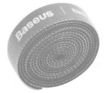 Купить - органайзер для провода и кабеля  Лента липучка для кабеля Baseus Colourful Circle Velcro strap 1m  ACMGT-E0G Grey