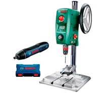 Купить - станок  Настольный сверлильный станок Bosch PBD 40 с аккумуляторной отвёрткой Bosch GO 2