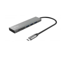 Купить - кардридер  Концентратор Trust HALYX FAST 3USB+CARD READER USB-C ALUMINIUM (24191_TRUST)