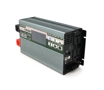 Купить - преобразователь напряжения  Инвертор напряжения Demuda DMDPSW-1000W, 12V/220V, 1000W с правильной синусоидой, 2 универсальные розетки, 2 USB, Rj 45, клемные провода, Q6 (29156)