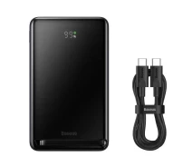 Купить - power bank  Павербанк с беспроводной зарядкой Baseus Magnetic Bracket Wireless Fast Charge 10000mAh 20W 3A QC3.0+PD3.0 Black (PPCX000203)