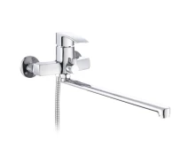 Купить - смеситель  Смеситель для ванны Qtap Swan Eco с длинным поворотным изливом (c душевым гарнитуром) QTSWA2601CRM45533 Chrome (SD00051657)
