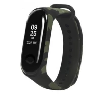 Купить - аксессуар к смарт-чсасам  Силиконовый ремешок с рисунком для Xiaomi Mi Band 3/4 (Хаки / Зеленый) (660283)