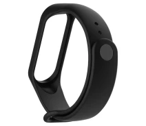 Купить - аксессуар к смарт-чсасам  Силиконовый ремешок для Xiaomi Mi Band 3/4 (Черный) (613105)