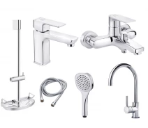Купить - смеситель  Набор смесителей PERLA KING-2 (PSH7204+PSH7203+PSH202+PSF1002+PSF2003+PSS1850) 107040-C