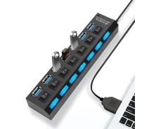 Купить - кардридер  USB HUB Hi-SPEED 7 USB с переключателями