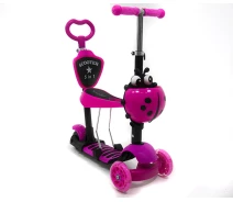Купить - самоката  Самокат Scooter 5в1 с родительской ручкой 311A фиолетовый (2000903507345)
