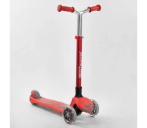 Купить - самоката  Самокат трехколесный Best Scooter складной алюминиевый руль, 4 колеса PU со светом Red (99639)