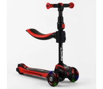 Купить - самоката  Самокат трехколесный Best Scooter MAXI С СИДЕНИЕМ, колеса PU со светом. Red and black (102923)