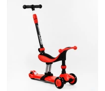 Купить - самоката  Самокат-велобег 3в1 трехколесный Best Scooter, колеса PU со светом, амортизаторы, родительская ручка. Red (104499)