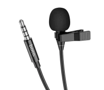 Купить - микрофон для караоке  Микрофон петличка Hoco L14 mini-jack 3.5mm, 2m, Black