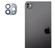 Купить - защитное стекло к планшету  Защитная рамка со стеклом Tempered Glass 2.5D для iPad Pro 13 2024 года на основную камеру silver