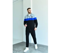 Купить - мужской спортивный костюм  Костюм мужской спортивный, мод ФЛ-333, черный\синий, размер 48-50