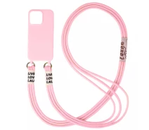 Купить - чехол для смартфона  Чехол Cord case c длинным цветным ремешком для iPhone 12 Pro (Розовый / Light pink) (1421540)