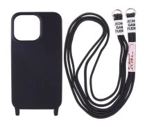 Купить - чехол для смартфона  Чехол Cord case c длинным цветным ремешком для iPhone 12 (Черный) (100116937)