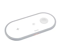 Купить - зарядное устройство для телефона и планшета  Беспроводное зарядное устройство Hoco CW24 для смартфонов с технологией Qi, Apple Watch, AirPods White