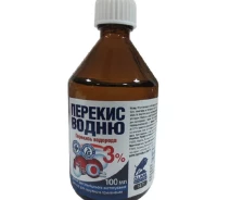 Купить - ветеринарный препарат для сельскохозяйственных животных  Раствор Перекись водорода ветеринарная 3% для очистки инфицированных ран 100 мл O.L.KAR