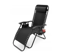 Купить - шезлонг  Шезлонг пляжный для отдыха и дачи Zero Gravity 707 Black+кружка в подарок