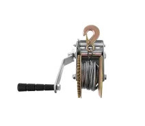 Купить - лебедку  Лебедка ручная рычажная INTERTOOL GT1454 450кг 10м барабанная гаражная с ручным приводом для авто квадроцикла автолебедка