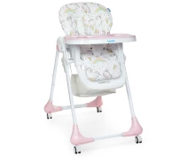 Купить - стульчик для кормления  Мягкий стульчик для кормления M 3233 Unicorn Pink с весёлым рисунком и корзиной для игрушек