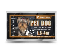 Купить - противопаразитарное средство для собаки  Капли для собак 1,5-4 кг Pet Dog от блох клещей и власоедов 1 пипетка 0,6 мл Круг