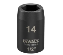 Купить - головку, наборы головок  Головка торцевая DeWALT IMPACT ударная короткая, 1/2 х 14 мм (DT7532)