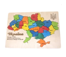 Купить - пазл  Деревянный пазл "Карта Украины" 30х21 см 25 деталей Разноцветный