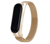 Купить - аксессуар к смарт-чсасам  Ремешок Milanese Loop Design для Xiaomi Mi Band 3/4 (Золотой) (895621)