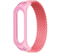 Купить - аксессуар к смарт-чсасам  Тканевый монобраслет Braided Solo Loop для Xiaomi Mi Band 3/4/5/6 (S) (Розовый) (1132805)
